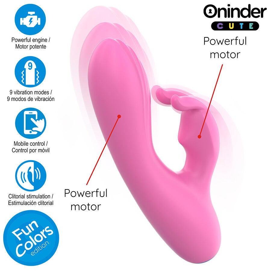 Vibrador ONINDER Rabbit – Doble Estimulación Clitorial y Vaginal con App Inteligente