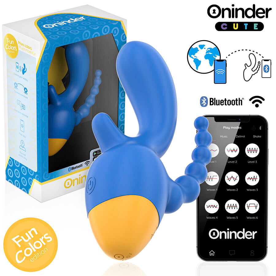 Vibrador ONINDER Clítoris y Anal – Doble Estimulación con App y 9 Modos de Vibración