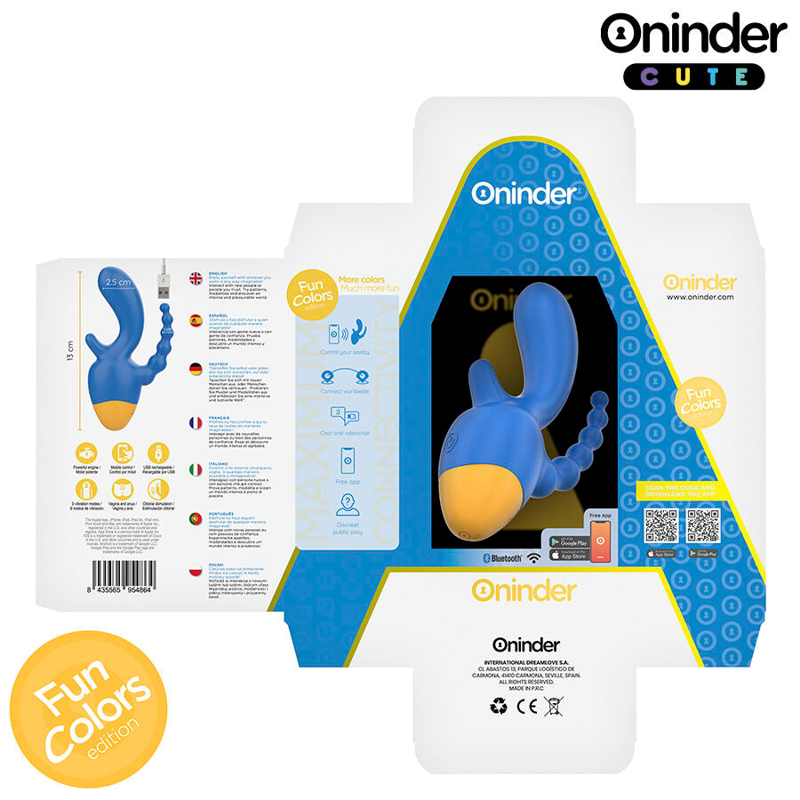 Vibrador ONINDER Clítoris y Anal – Doble Estimulación con App y 9 Modos de Vibración