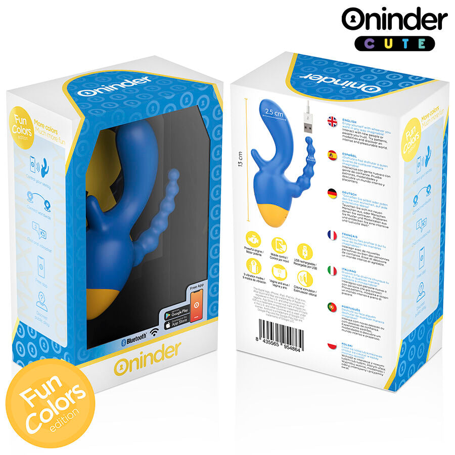 Vibrador ONINDER Clítoris y Anal – Doble Estimulación con App y 9 Modos de Vibración