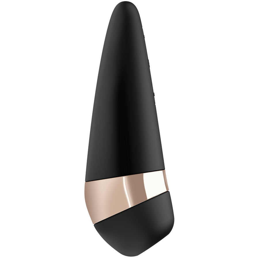 Satisfyer Pro 3+ en color negro con detalles en oro