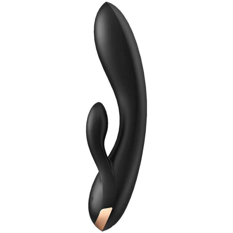 Vista lateral de Vibrador Satisfyer Double Flex negro