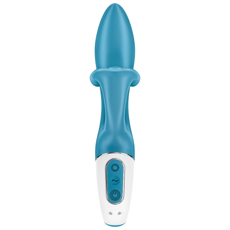 Vista frontal de Satisfyer Embrace Me G-Spot Vibrator en color turquesa